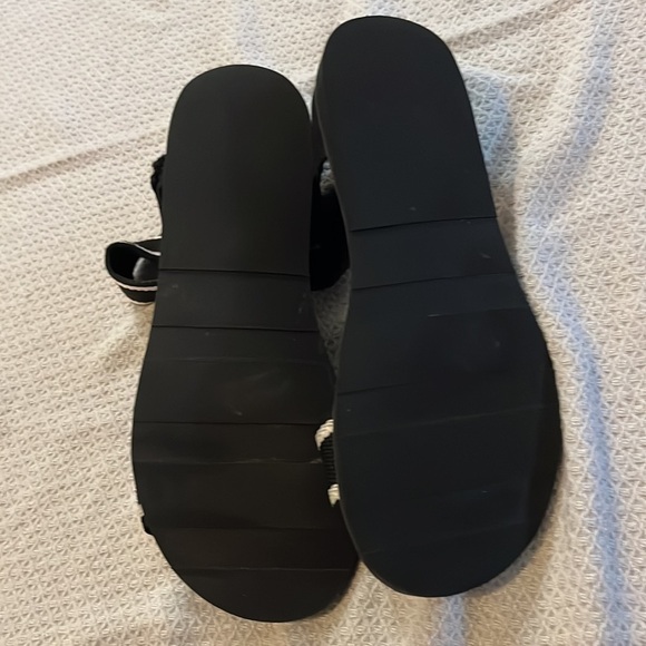 NEW JEFFREY CAMPBELL WOMENS Size 7 GAME TIME SANDALS CANVAS WITH RUBBER SOLE - Picture 8 of 11